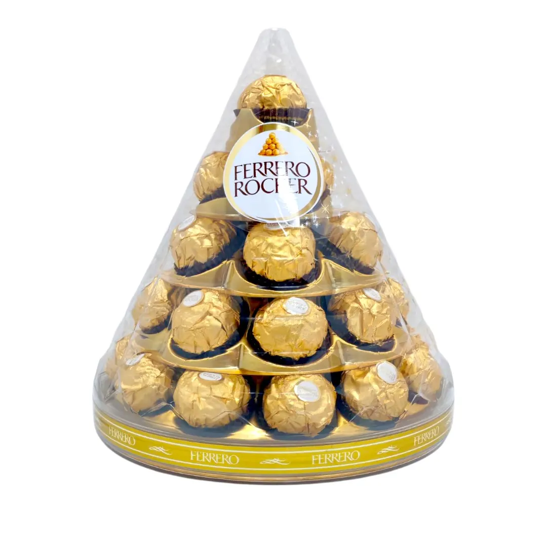 Pyramide rocher gaufrettes chocolat lait et noisettes 350g - FERRERO ROCHER