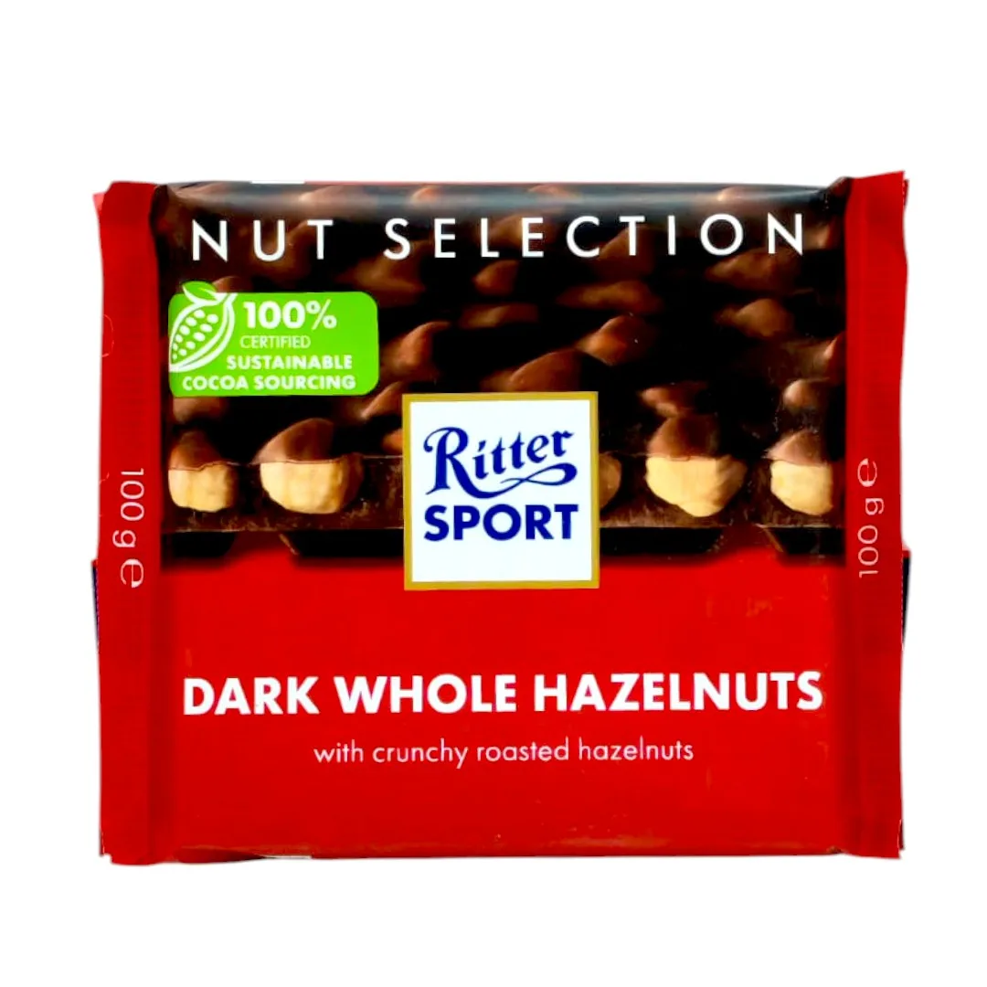 Chocolat noir aux noisettes entieres 100g - RITTER SPORT