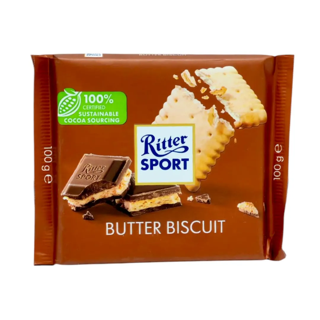 Chocolat au lait au petit beurre et crème cacao 100g - RITTER SPORT