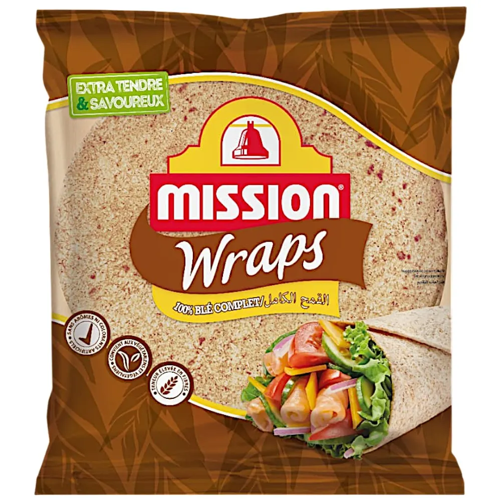 Tortillas de farine de blé complet 25cm x6 420g - MISSION