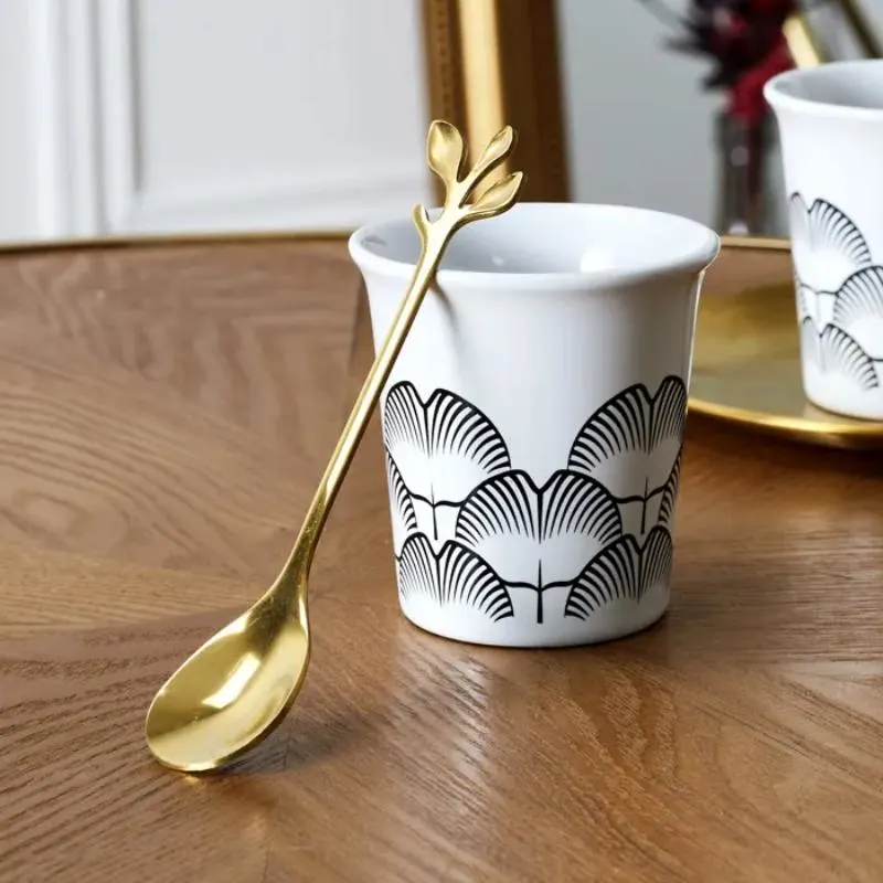 Cuillere A Cafe Feuille Dore X4 M24