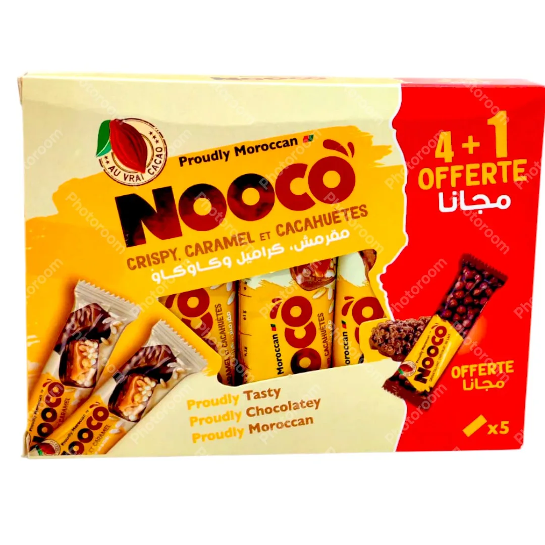 Barre crispy caramel et cacahuètes 40g + croustillant - NOOCO