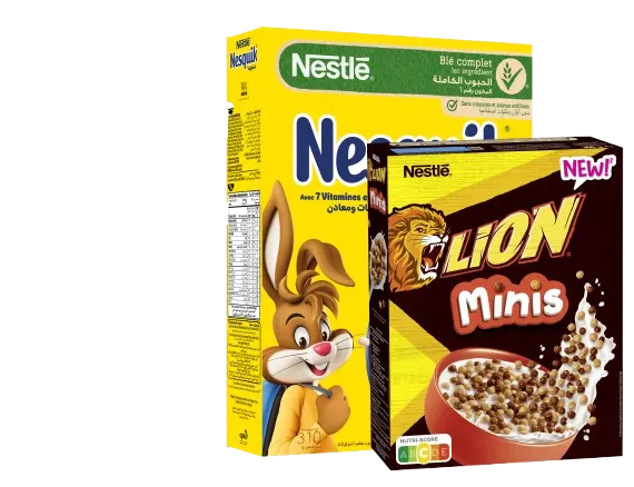Céréales NESQUIK 310g + céréales minis LION 300g 