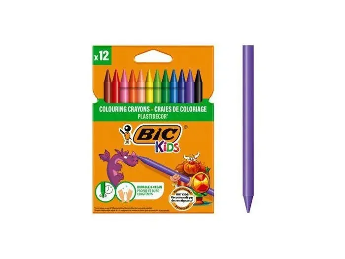 12 Crayons Cire Bic Kids Plast BIC