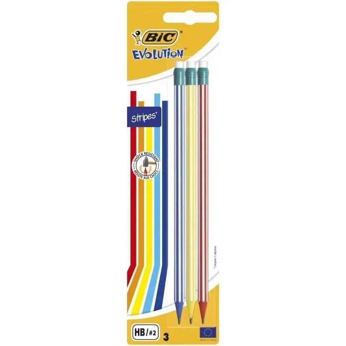 Crayon Evolution Lines Avec Gomme  646 Hb  Bl3 Eu BIC