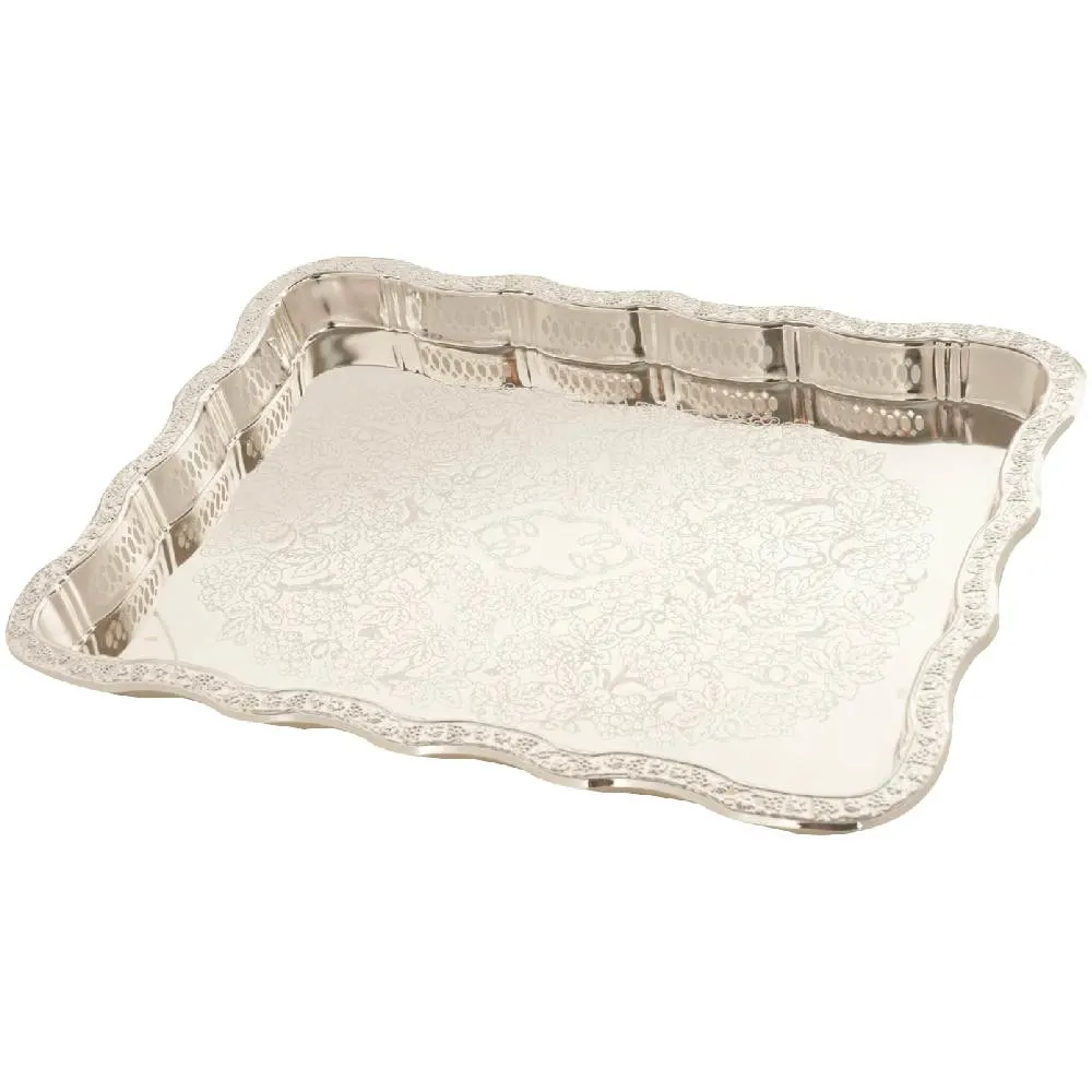 Plateau rectangulaire argenté GM 