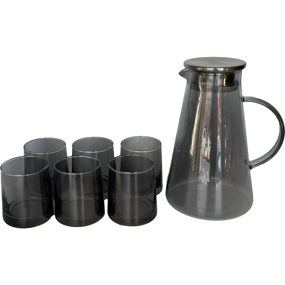 Sce Pichet 1,9L + 6 Verres 270Ml En Gris Peak01G