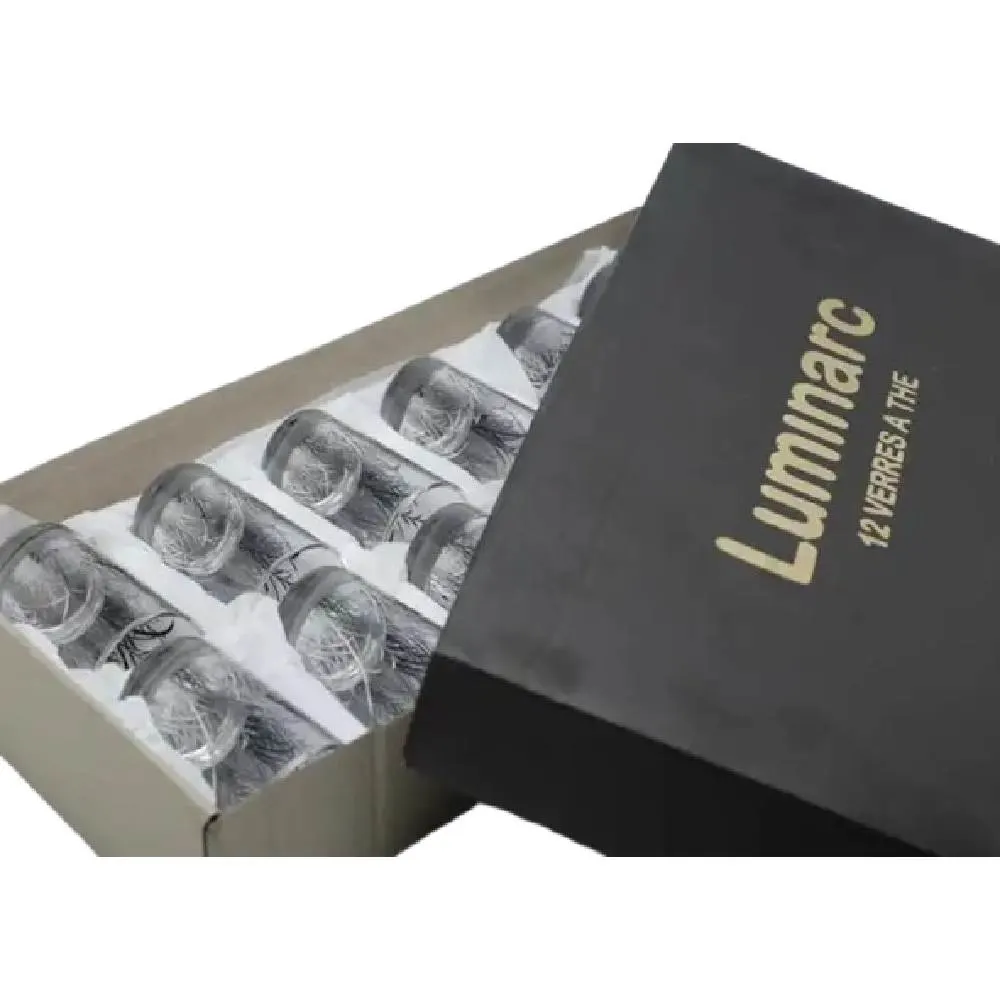 Verres à thé décorrés island trai argenté 12 unités x15cl - LUMINARC