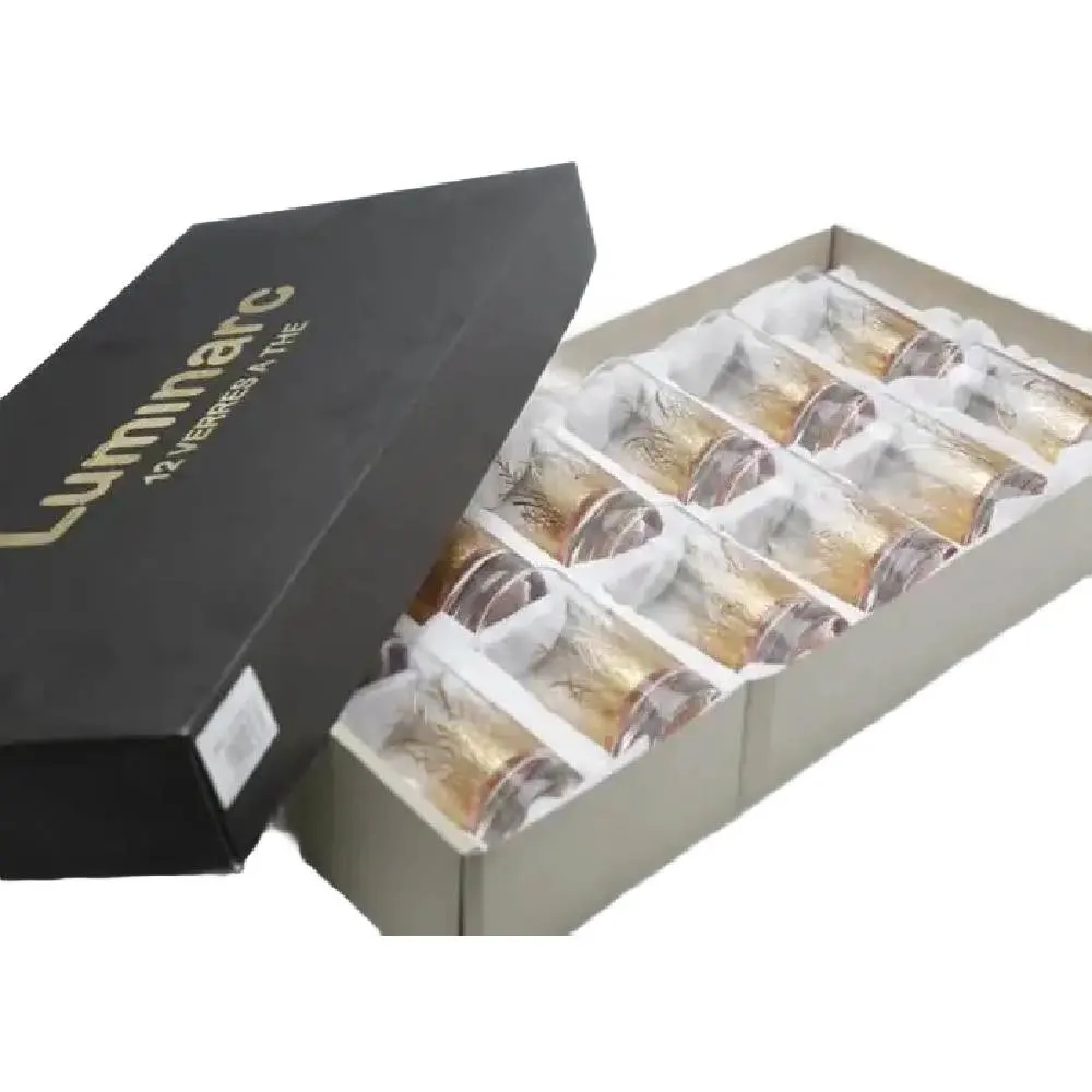 Verres à thé décorrés island trai doré 12 unités x15cl - LUMINARC