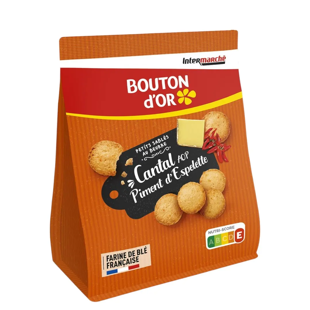 Intermarché – Petits sablés au cantal 120g – BOUTON D’OR
