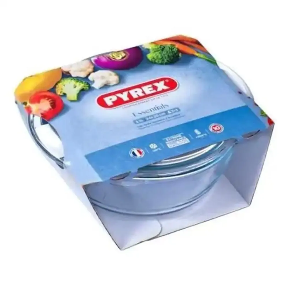 Cocotte ronde en verre 2,1L avec couvercle - PYREX