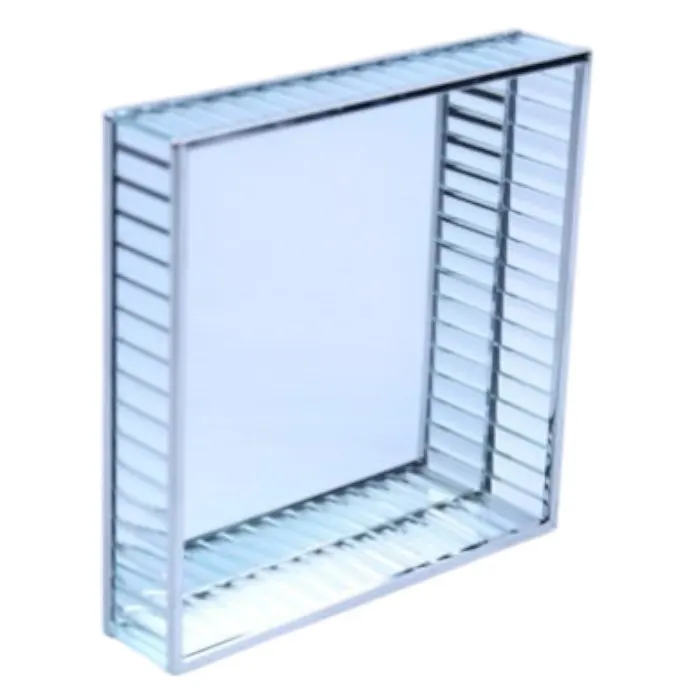 Plateau carré en miroir argenté 20cm mw027573