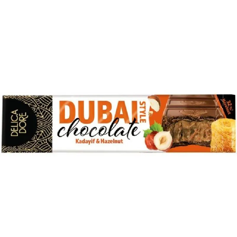 Chocolat au lait aux pistaches et Kadayif Dubaï Style70g - DELICA DORE