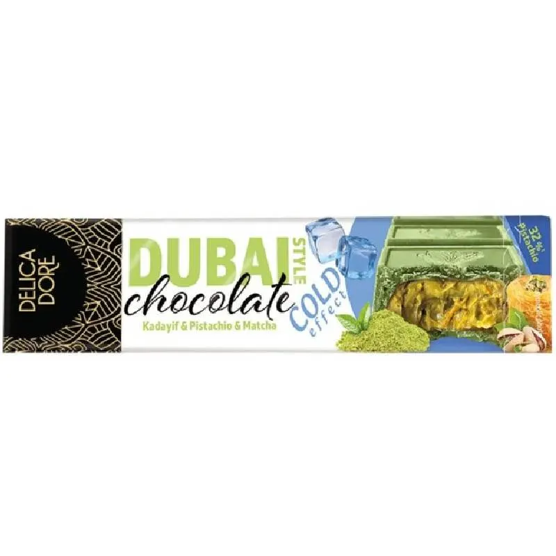 Chocolat au lait aux pistaches, matcha et Kadayif Dubaï Style70g - DELICA DORE