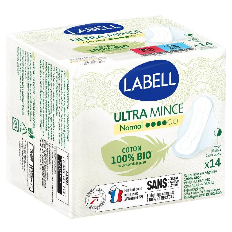 Intermarché - Serviettes hygiéniques ultra mince normal x14 - LABELL