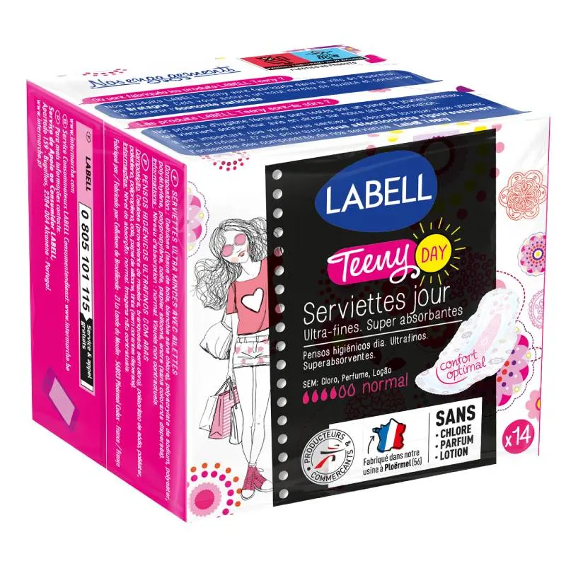 Intermarché - Serviettes hygiéniques Teeny jour x14 - LABELL