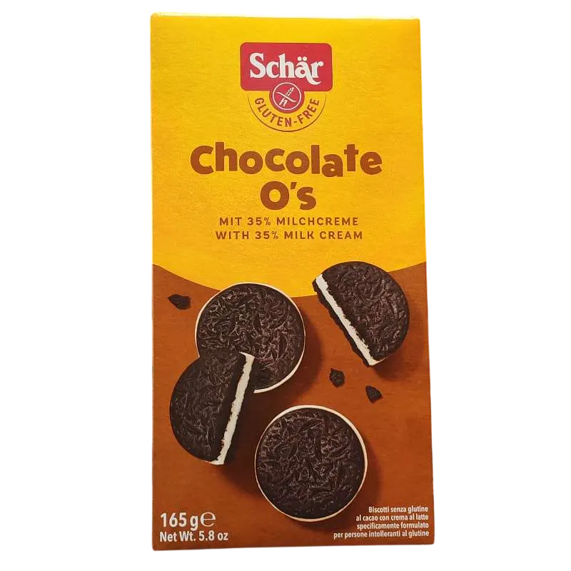 Biscuits sans gluten fourré à la crème de lait  O's 165g - SCHÄR