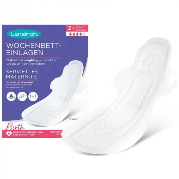 Serviettes maternité taille M 12 unités - LANSINOH