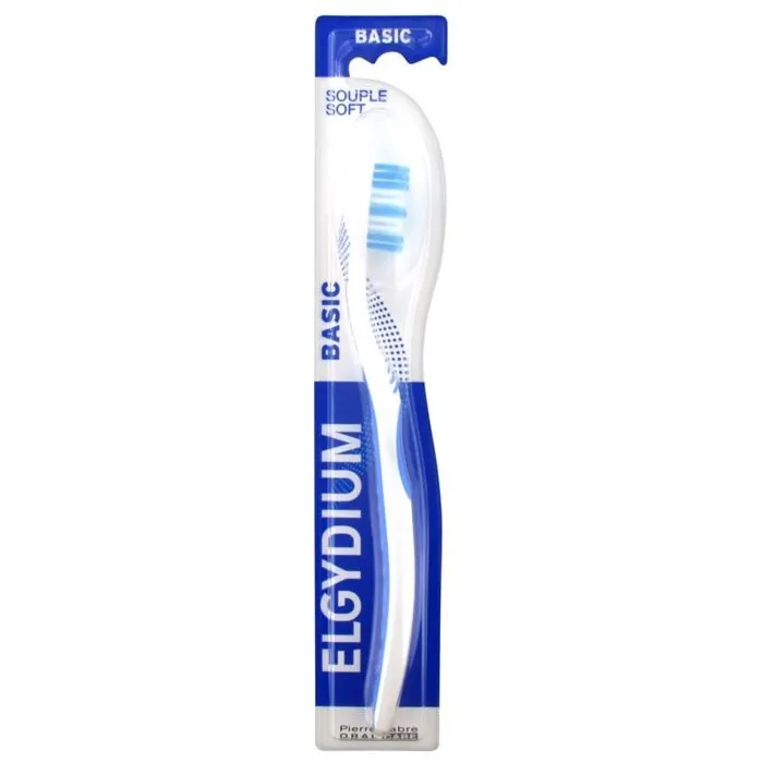 Brosse à dents basic souple brins arrondis tête ovale - ELGYDIUM