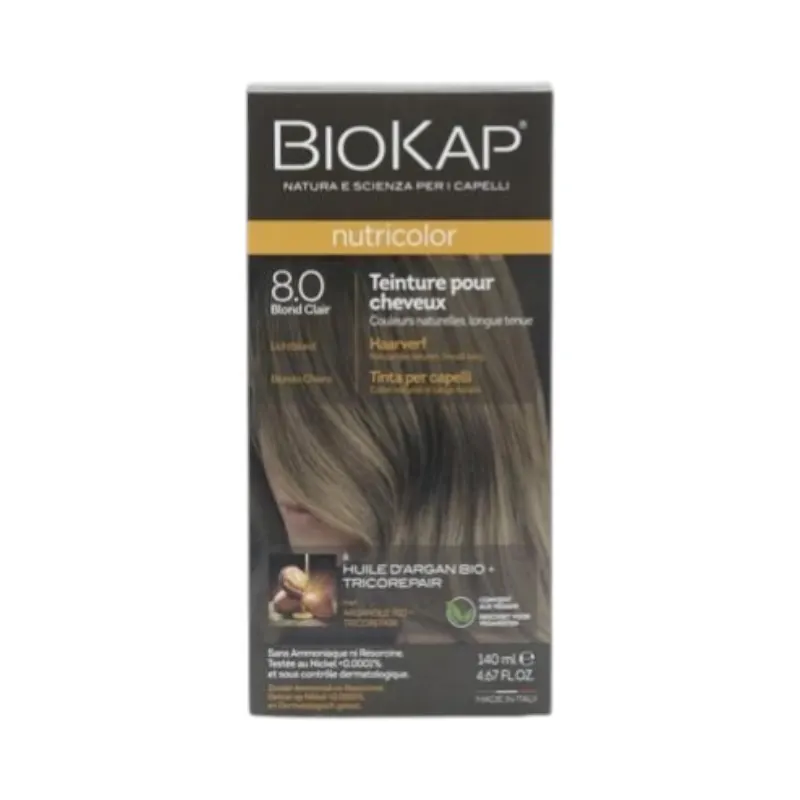 Coloration cheveux nutricolor 8.0 blond clair 140 ml - BIOKAP