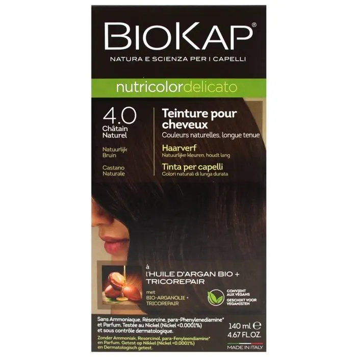 Coloration pour cheveux nutricolor delicato 4.0 châtain naturel - BIOKAP
