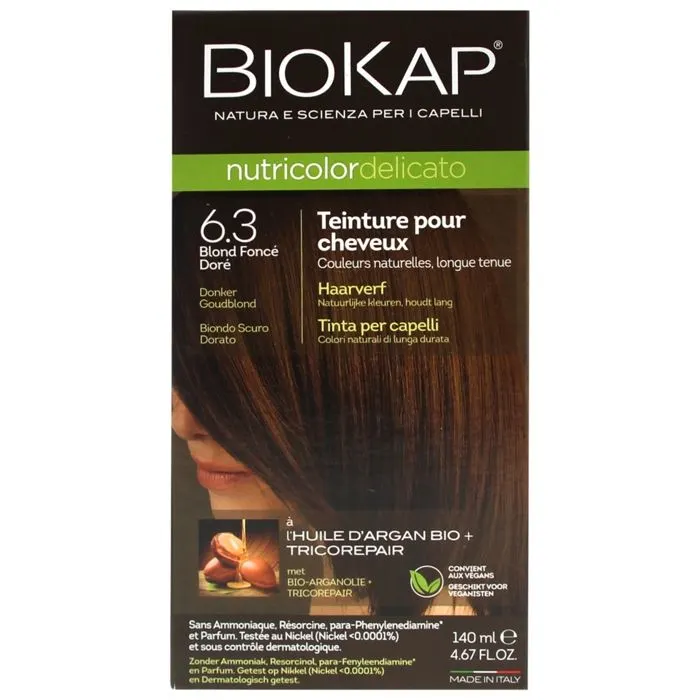 Coloration pour cheveux nutricolor delicato blond foncé doré 6.3 - BIOKAP