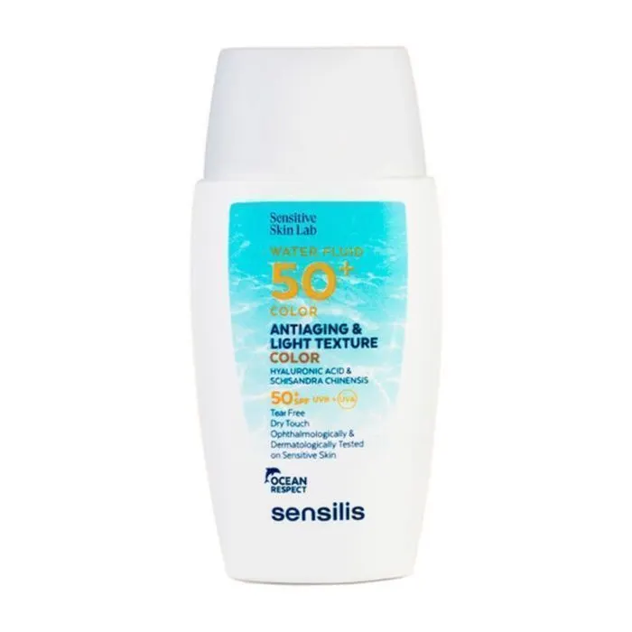 Crème solaire water fluid color spf 50+ ultra légère matifiante 40ml - SENSILIS