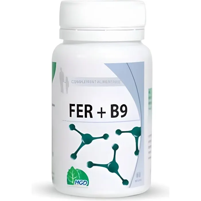 Fer et vitamine b9 60 gélules - MGD