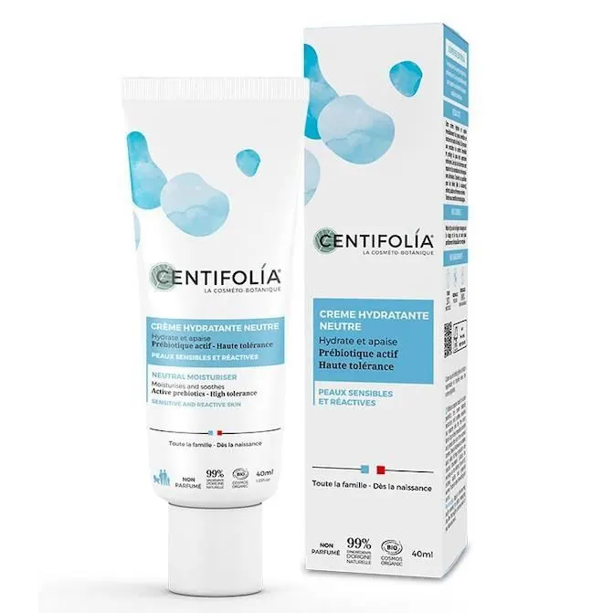 Crème hydratante neutre peaux sensibles vegan non parfumé 40ml - CENTIFOLIA