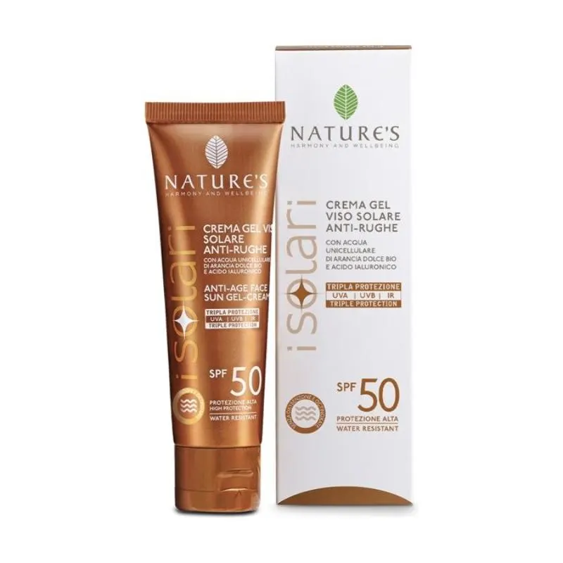 Nature's gel crème solaire anti-rides visage spf50 50 ml - ISOLARI