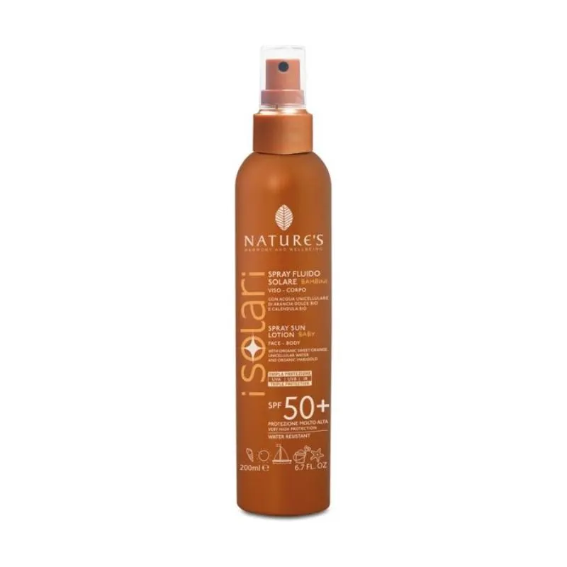 Nature's spray de fluide solaire pour enfants spf50 + 200 ml - ISOLARI