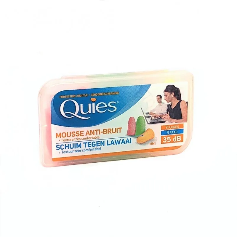 Protection auditive mousse confort 3 paires fluo - QUIES