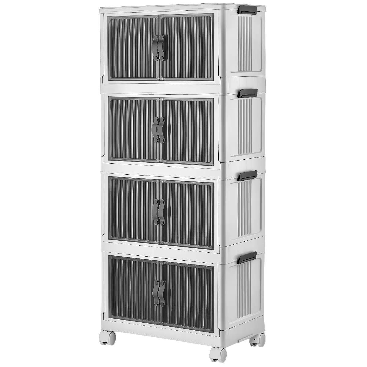 Armoire à chaussures pliante 4 niveaux LN-3003-01 blanc