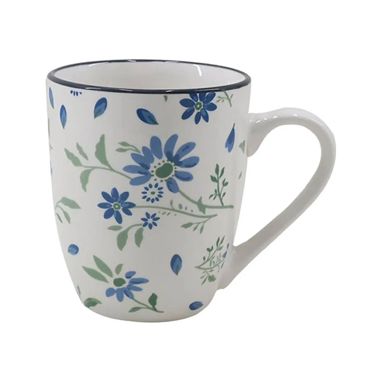 Mug motif floral bleu 320ml