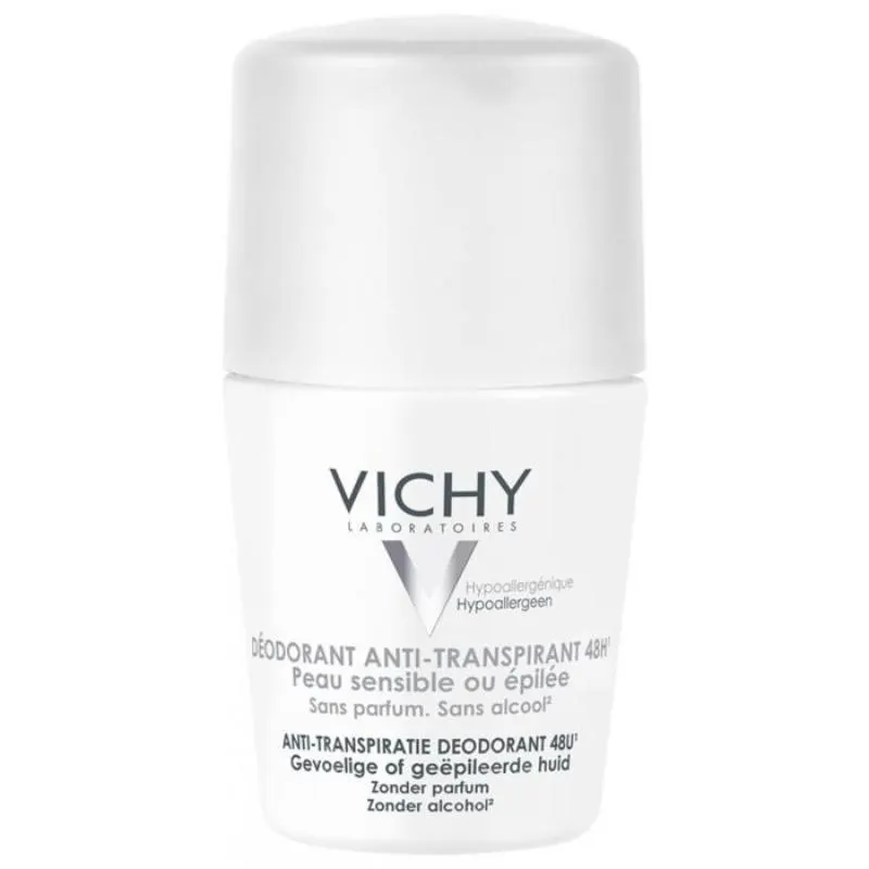 Déodorant Roll-On pour Peau Sensible anti-odeurs 48h sans alcool 50 ml - VICHY