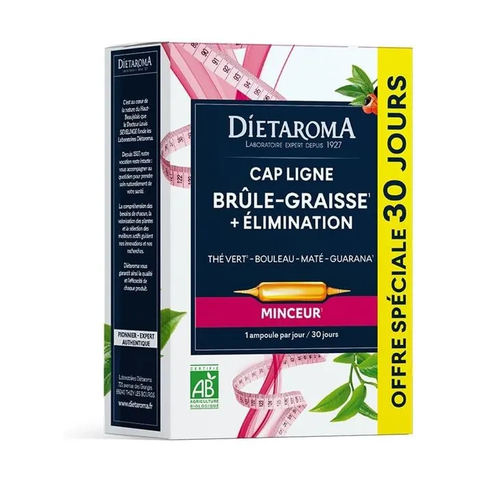 Capligne brûle graisse bio elimination & brûle graisse 30 ampoules - DIETAROMA