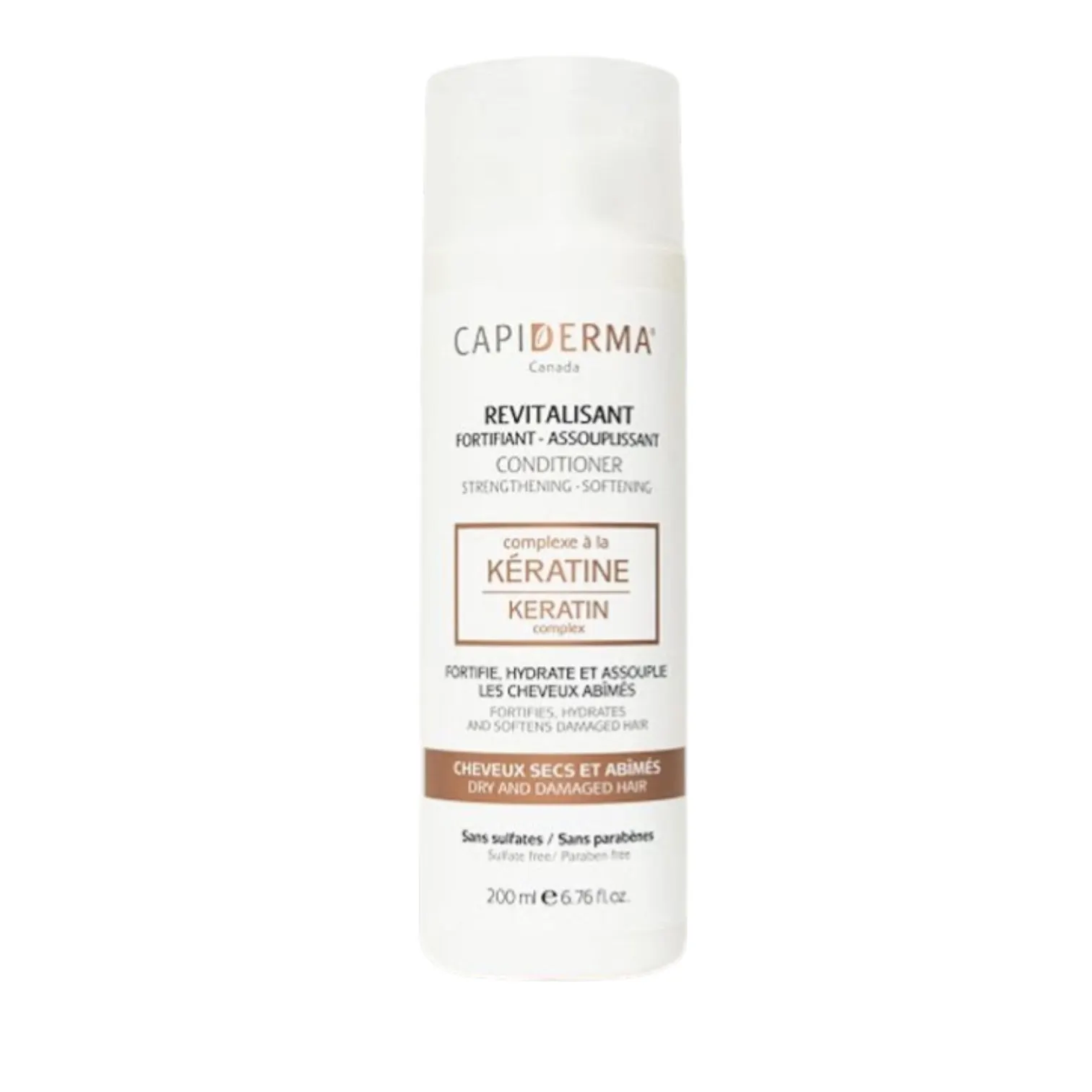 Revitalisant après shampoing à la kératine 200 ml - CAPIDERMA