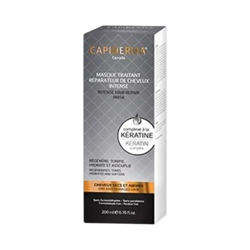 Masque traitant réparateur de cheveux intense à la kératine 200 ml - CAPIDERMA