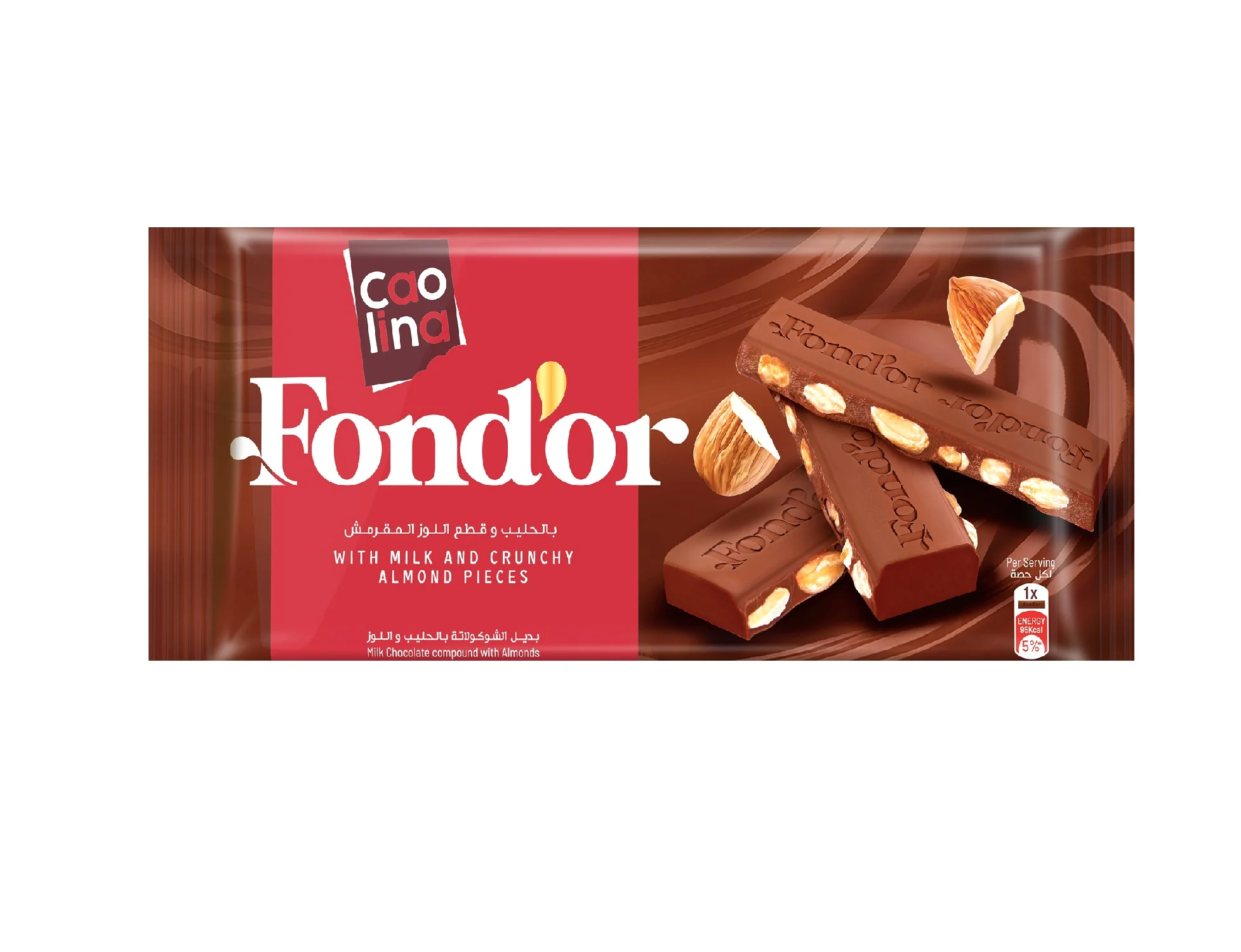 Tablette de chocolat au lait & amandes fond'or - CAOLINA