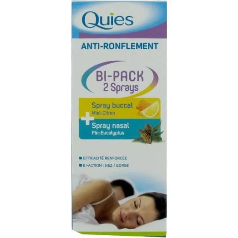 Anti ronflement spray buccal 70ml + spray nasal 15ml - QUIES