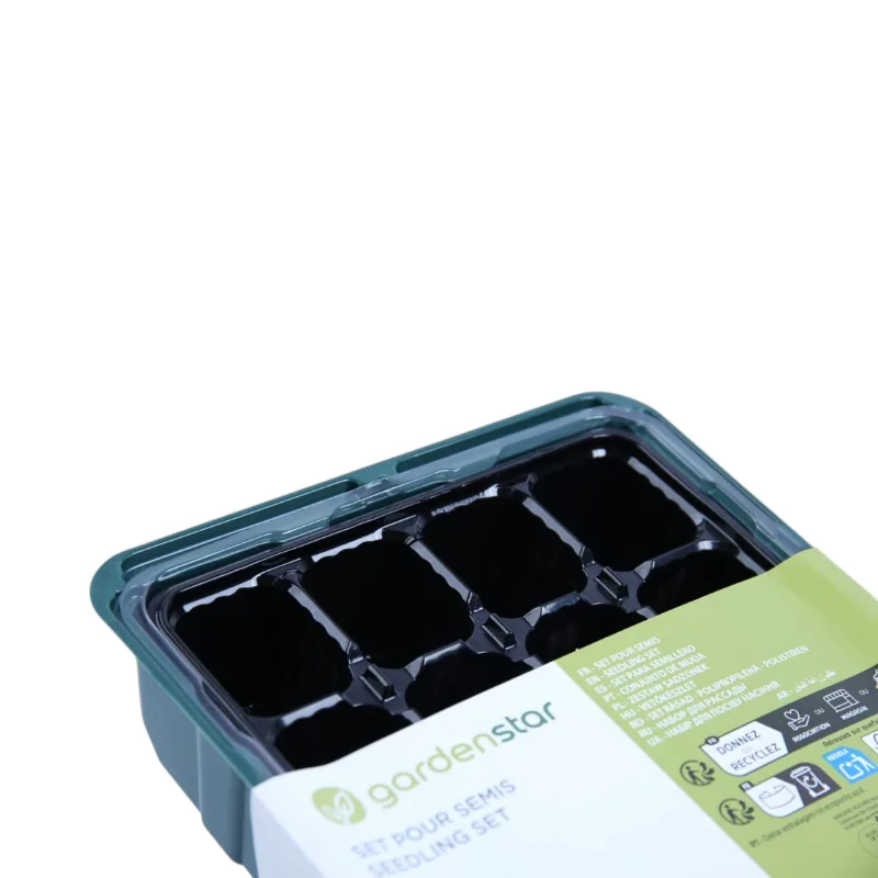 Set de plateaux de semis 35,5×21,5 avec 2 bacs 12,5cm