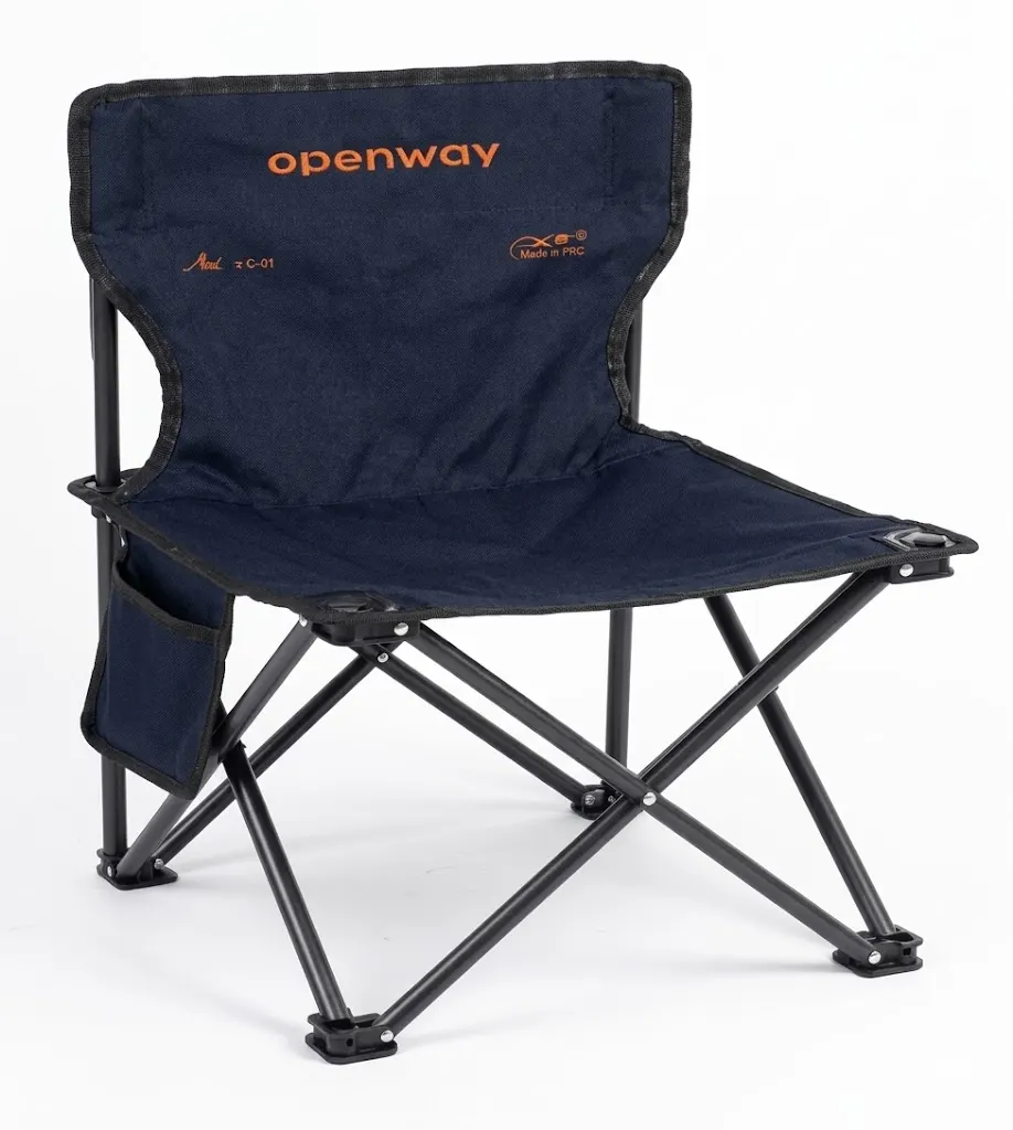 Chaise camping pliante bleu 36x36x60 cm