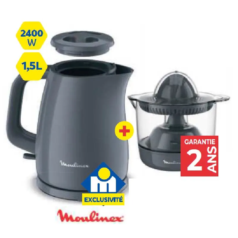 Bouilloire Monaco + presse agrumes PC120BE0 - MOULINEX