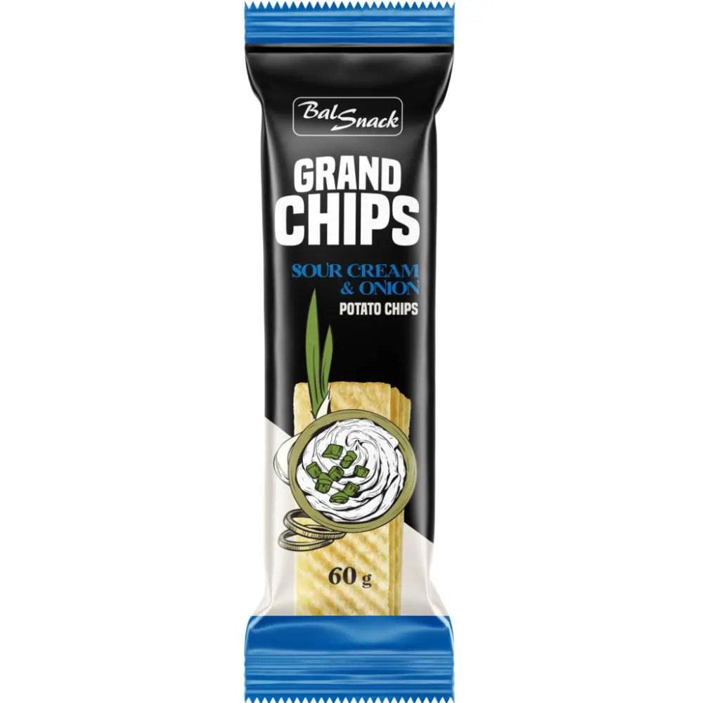 Grand Chips saveur crème et oignon 60g - BALSNACK