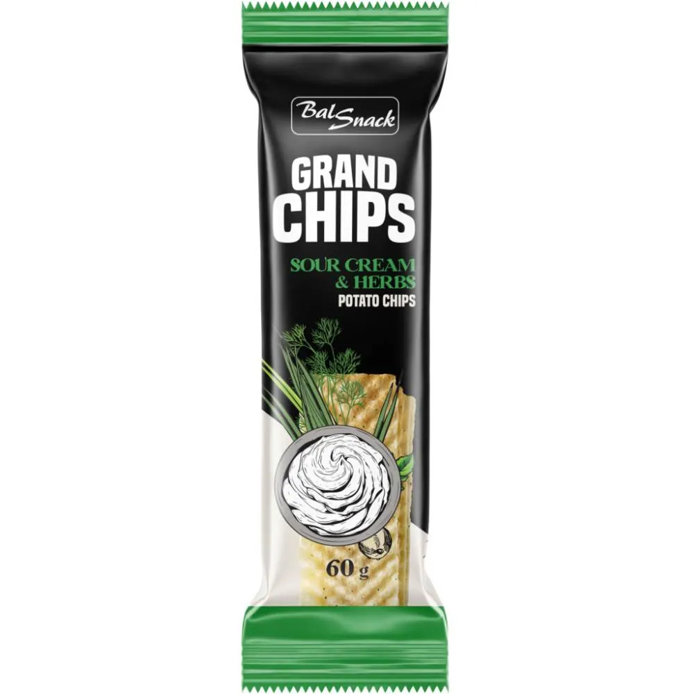 Grand Chips saveur crème et fines herbes 60g - BALSNACK