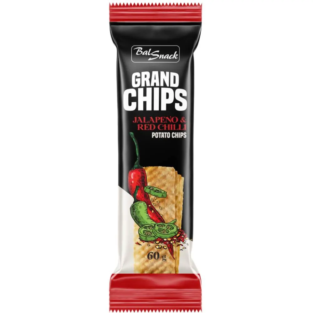 Grand Chips saveur jalapeño et piment rouge 60g - BALSNACK
