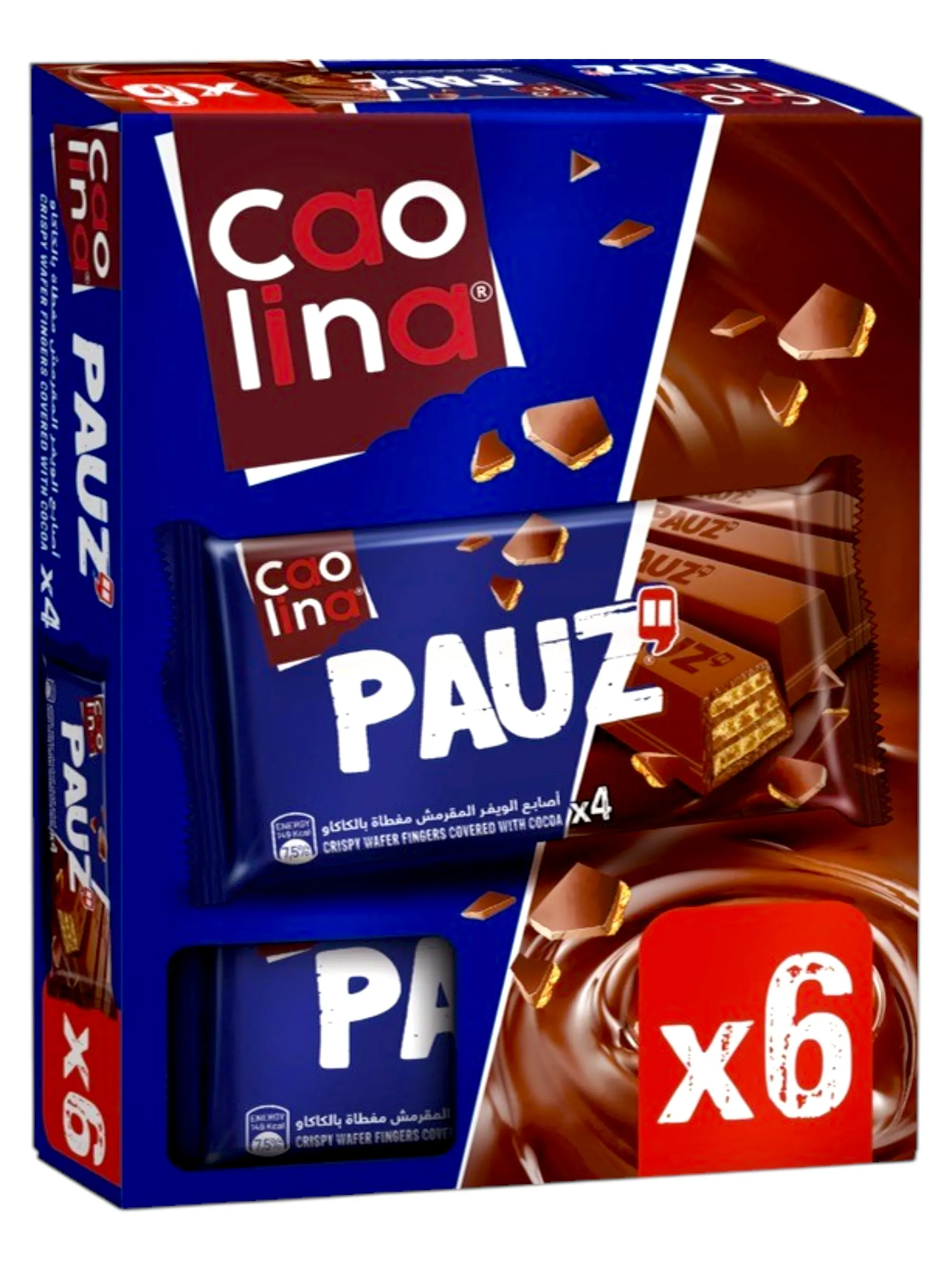 Barres chocolatées 4 doigts Pauz 6 x30g - CAOLINA