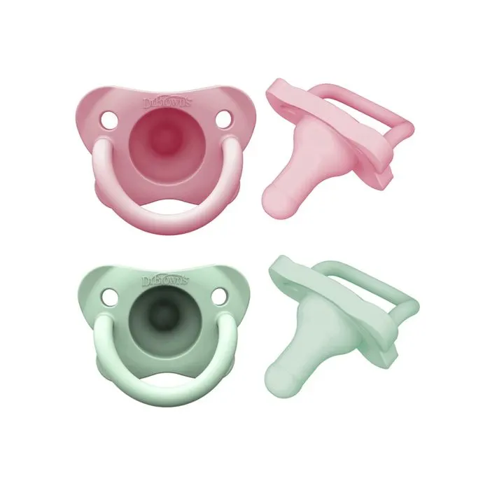 Sucette monobloc silicone 0-6m rose x2 unités - DR BROWN'S