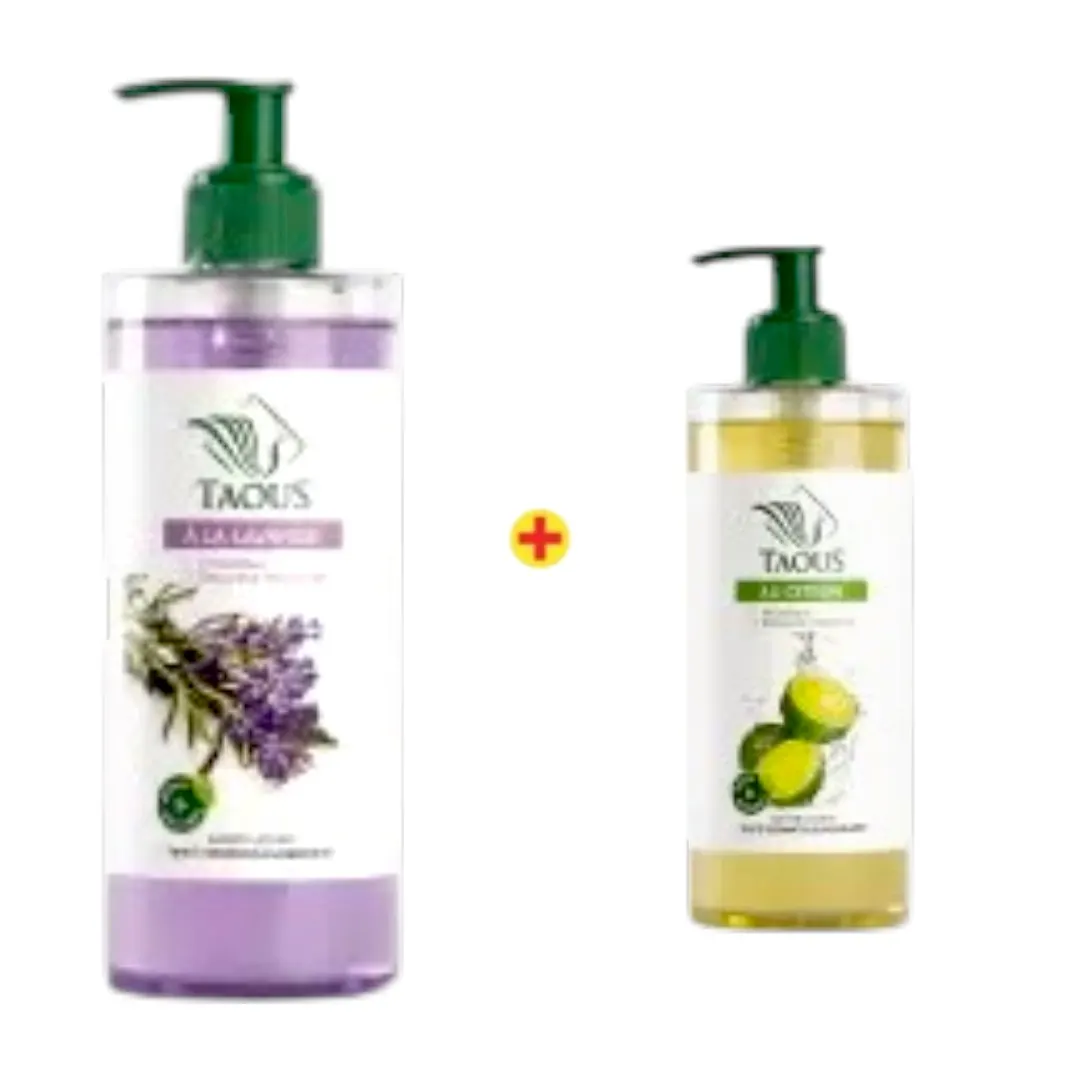 Savon liquide lavande 470ml + citron 250ml - TAOUS