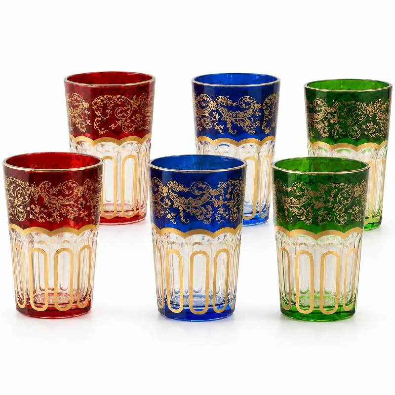 6 verres à thé Santa Luisa doré